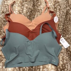 Danskin Women's Bralette Set - Green, Brown, Tan